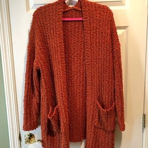 Oversized popcorn knit cardigan